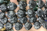 HEAR26 15 inches 20mm heart black labradorite gemstone beads