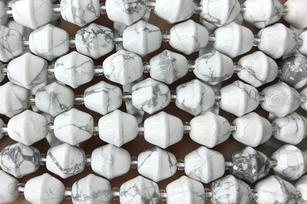 MIXE43 15 inches 9*11mm white howlite gemstone beads