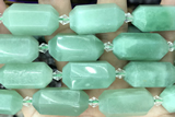 NUGG14 15 inches 12*25mm – 13*28mm faceted nuggets green aventurine beads