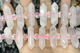 NUGG32 15 inches 8*32mm faceted nuggets rose quartz gemstone beads