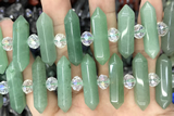 NUGG37 15 inches 8*32mm faceted nuggets green aventurine gemstone beads