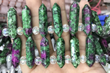 NUGG51 15 inches Top drilled 8*32mm faceted nuggets Chinese ruby zoisite gemstone beads