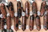 NUGG56 15 inches Top drilled 8*32mm faceted nuggets mahogany obsidian gemstone beads