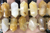 NUGG67 15 inches 12*23mm - 15*30mm faceted nuggets yellow jade gemstone beads