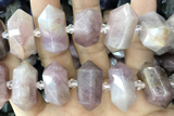 NUGG74 15 inches 12*23mm - 15*30mm faceted nuggets rose quartz gemstone beads