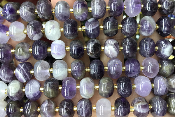 PUMP05 15 inches 9*12mm pumpkin amethyst gemstone beads