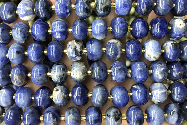 PUMP07 15 inches 9*12mm pumpkin sodalite gemstone beads