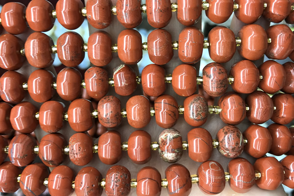 PUMP08 15 inches 9*12mm pumpkin red jasper beads