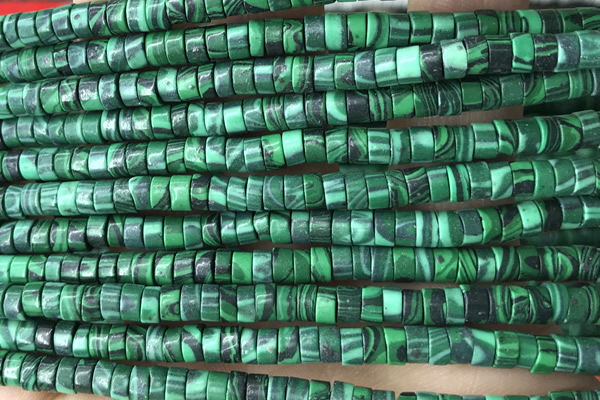 ROND101 15 inches 2*4mm heishi synthetic malachite gemstone beads