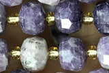 ROND139 15 inches 6*8mm faceted rondelle kunzite gemstone beads