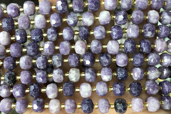 ROND139 15 inches 6*8mm faceted rondelle kunzite gemstone beads