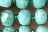 ROND142 15 inches 6*8mm faceted rondelle amazonite gemstone beads