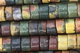 ROND50 15 inches 2*4mm heishi picasso jasper gemstone beads