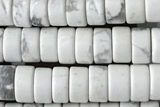 ROND72 15 inches 2*4mm heishi white howlite gemstone beads