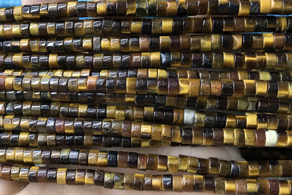 ROND81 15 inches 2*4mm heishi yellow tiger eye gemstone beads