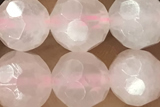 ROSE01 15 inches 8mm faceted round rose quartz gemstone beads