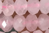 ROSE03 15 inches 5*8mm faceted rondelle rose quartz gemstone beads