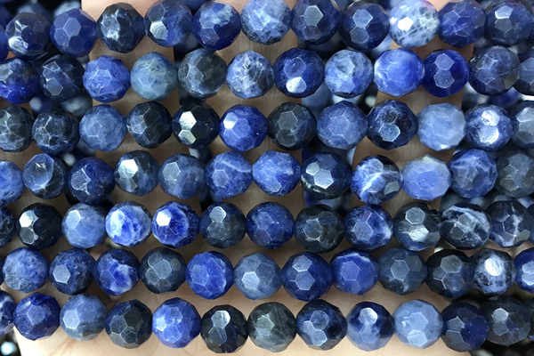 SODA01 15 inches 8mm faceted round sodalite gemstone beads