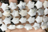 STAR04 15 inches 16mm star white crazy lace agate beads