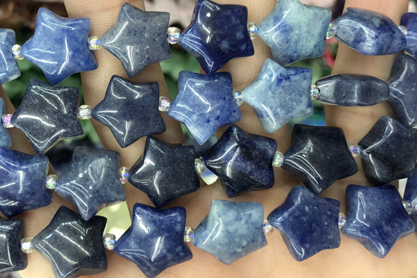 STAR09 15 inches 16mm star blue aventurine gemstone beads