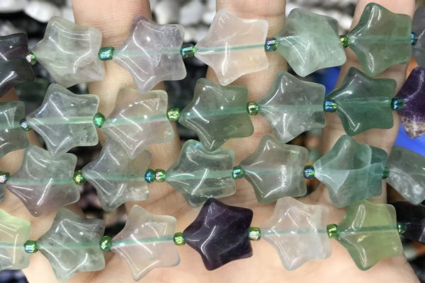 STAR11 15 inches 16mm star fluorite gemstone beads