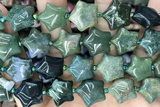 STAR12 15 inches 16mm star moss agate gemstone beads