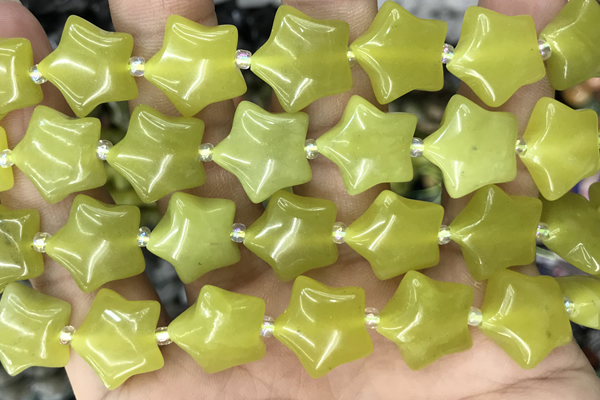 STAR13 15 inches 16mm star Korean jade gemstone beads