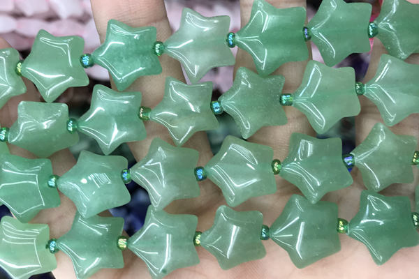 STAR14 15 inches 16mm star green aventurine gemstone beads