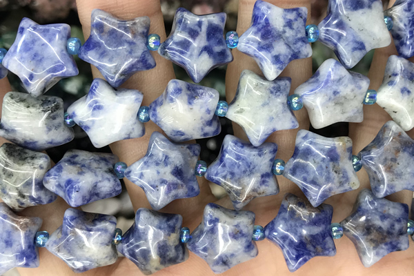 STAR17 15 inches 16mm star blue spot stone gemstone beads