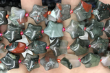 STAR18 15 inches 16mm star blood jasper beads