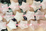 STAR31 15 inches 20mm star rose quartz gemstone beads