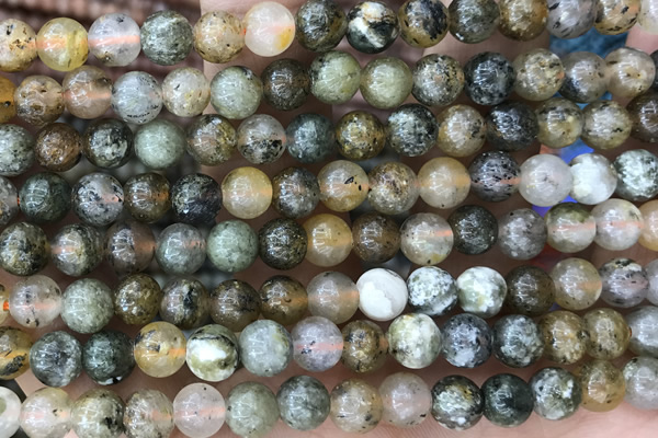 SUNS01 15 inches 6mm round silver sunstone gemstone beads