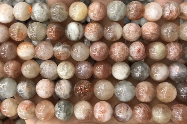 SUNS12 15 inches 9mm round golden sunstone gemstone beads