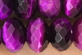 TIGE08 15 inches 6*10mm faceted rondelle purple tiger eye beads