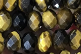 TIGE24 15 inches 4*6mm faceted rondelle yellow  tiger eye beads