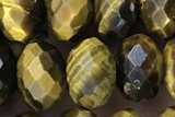 TIGE26 15 inches 6*10mm faceted rondelle yellow  tiger eye beads