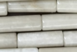 TUBE05 15 inches 4*13mm tube white fossil jasper gemstone beads