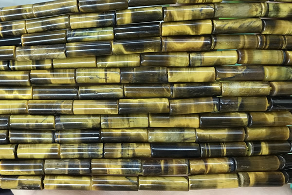 TUBE27 15 inches 4*13mm tube yellow tiger eye gemstone beads