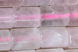 TUBE46 15 inches 6*8mm tube rose quartz gemstone beads