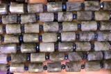 TUBE71 15 inches 8*12mm faceted tube labradorite gemstone beads