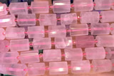 TUBE86 15 inches 10*14mm faceted tube rose quartz beads