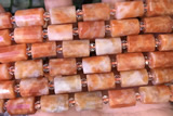 TUBE92 15 inches 10*14mm faceted tube orange calcite gemstone beads