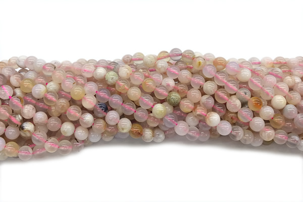 AGAT215 15 inches 6mm round sakura agate gemstone beads