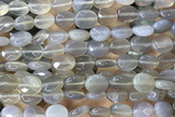 AGAT275 15 inches 8*10mm faceted oval grey agate beads