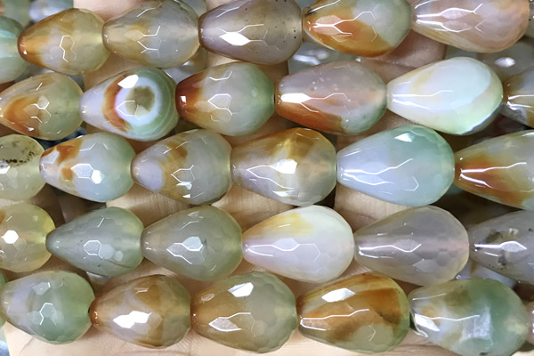 AGAT290 15 inches 13*18mm faceted teardrop rainbow agate beads