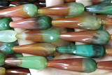 AGAT293 15 inches 12*50mm faceted teardrop rainbow agate beads