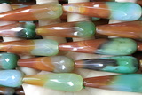 AGAT294 15 inches 12*50mm faceted teardrop rainbow agate beads