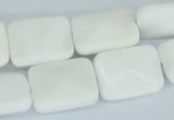 CAA08 15.5 inches 15*20mm faceted rectangle white agate gemstone beads