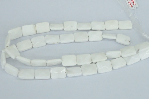 CAA08 15.5 inches 15*20mm faceted rectangle white agate gemstone beads