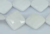 CAA10 15.5 inches 18*18mm faceted diamond white agate gemstone beads